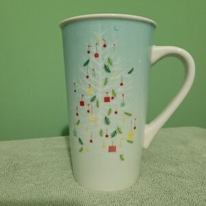 STARBUCKS 2019 Aqua Ombre Holiday Christmas Tree Latte/Coffee Mug 16 Oz.